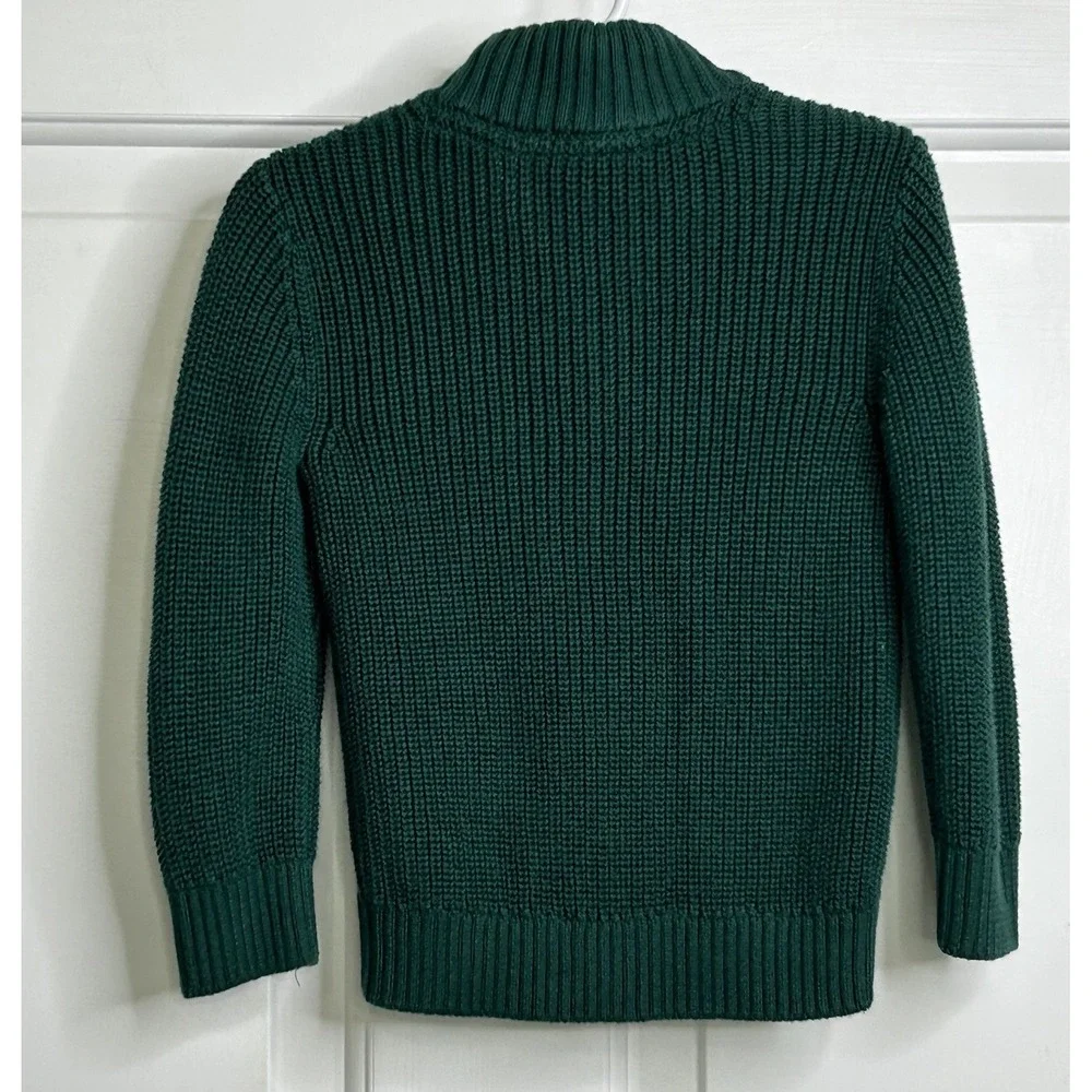 The Children's PLACE Quarter Zip Sweater Boys 18-24 Months Green Faux Sherpa